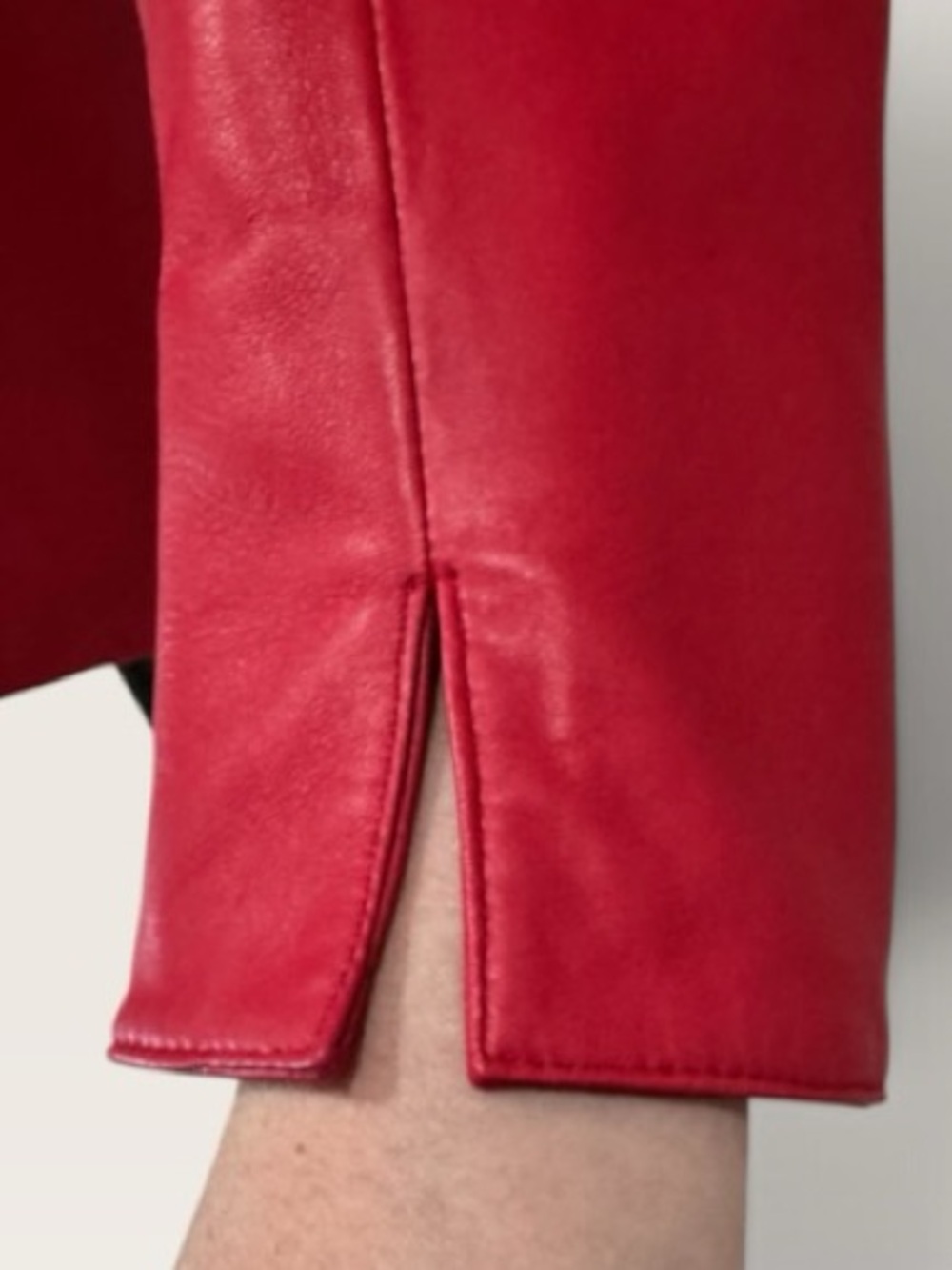 Jones NY Red Leather Jacket Blazer Small - Picture 8 of 12